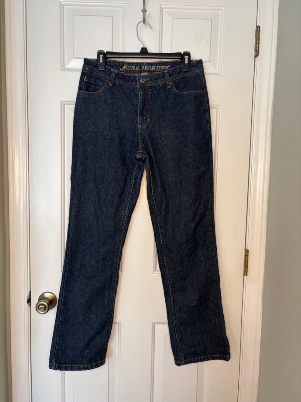 Natural Reflections Women's Flannel-Lined Dark Indigo Straight-Leg Jeans size 6